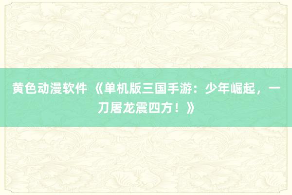 黄色动漫软件 《单机版三国手游：少年崛起，一刀屠龙震四方！》