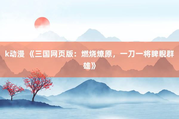 k动漫 《三国网页版：燃烧燎原，一刀一将睥睨群雄》