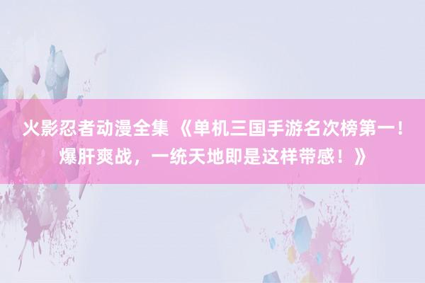 火影忍者动漫全集 《单机三国手游名次榜第一！爆肝爽战，一统天地即是这样带感！》