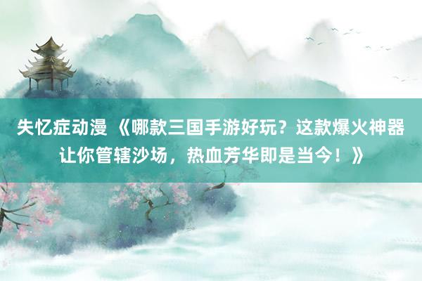 失忆症动漫 《哪款三国手游好玩？这款爆火神器让你管辖沙场，热血芳华即是当今！》
