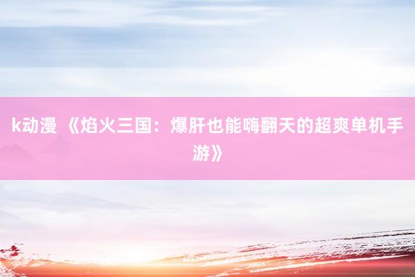k动漫 《焰火三国：爆肝也能嗨翻天的超爽单机手游》
